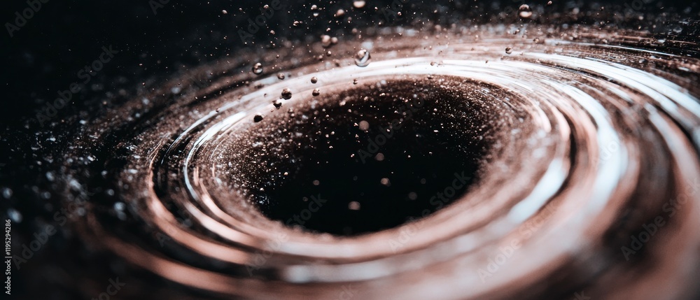 Poster abstract swirling liquid glowing vortex dark background fluid dynamics macro photograp