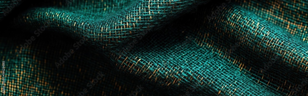 Leinwandbilder deep emerald burlap texture showcasing luxurious and sophisticated craftsmanship for creative projec