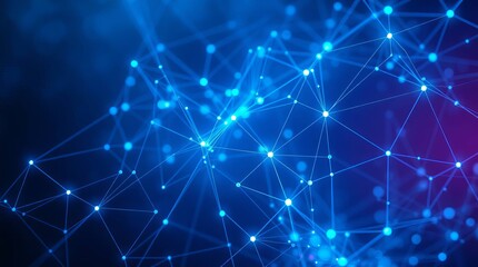 Fototapeta premium Futuristic Technology Unveiled: The Vibrant Blue Web of Digital Connections