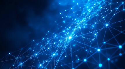 Fototapeta premium Digital Networks of Tomorrow: Vibrant Blue Hues Shaping the Future