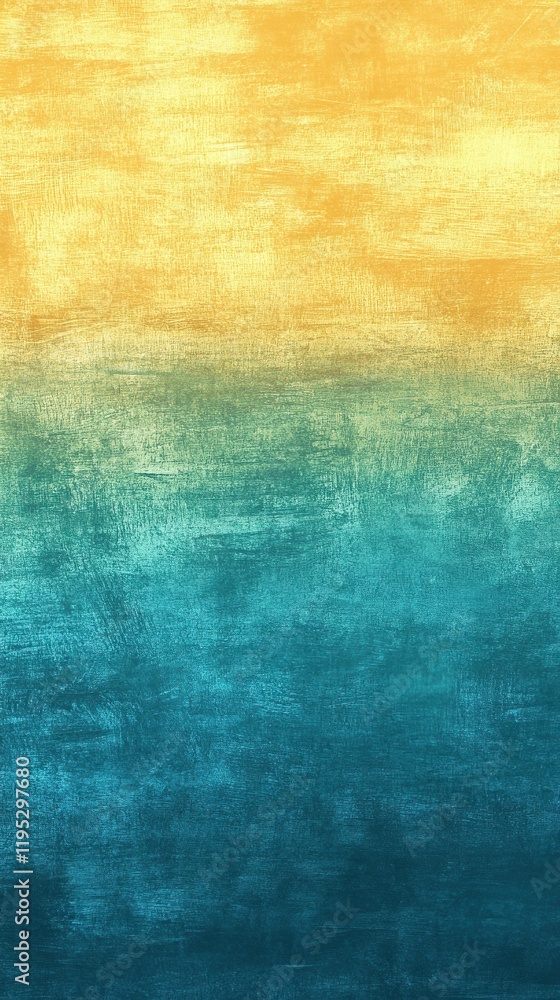 Poster gradient background with calming textures in soothing blue and yellow tones for relaxation or design