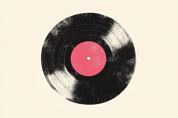 Vintage vinyl record with red label