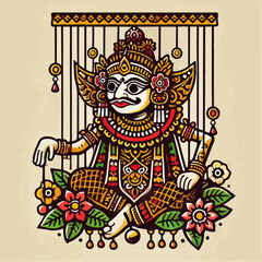 wayang puppet illustration
