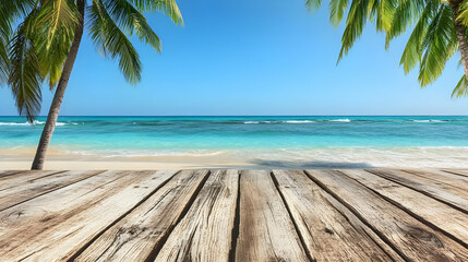 Beach Background Wooden Deck Illustration