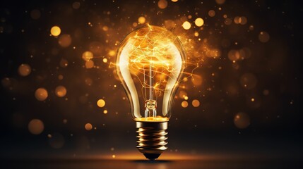 A bulb is glowing fire on black background.