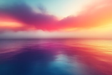 Obraz premium Colorful sunset reflecting on calm ocean.