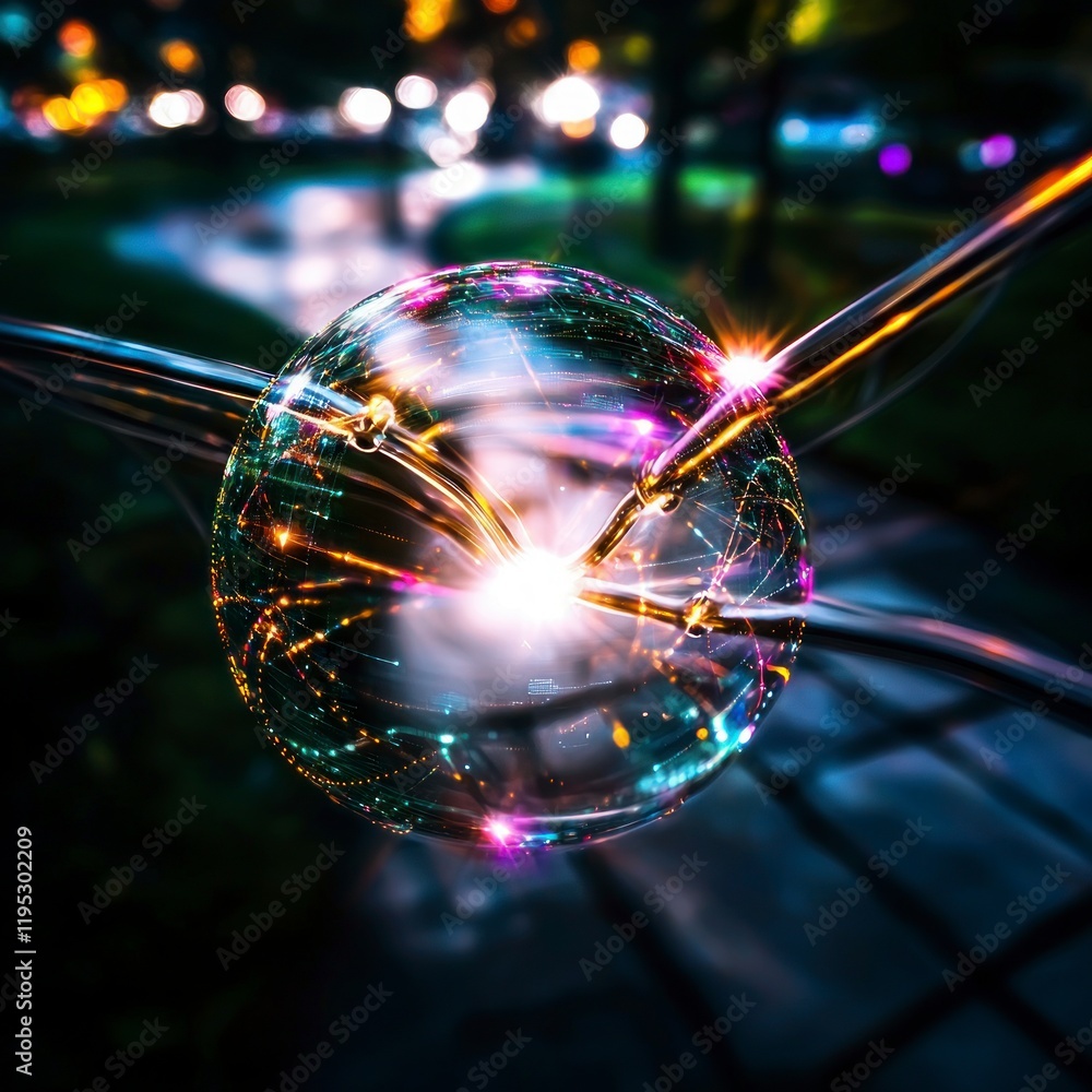 Poster global network connection abstract digital sphere data flow technology innovation fut