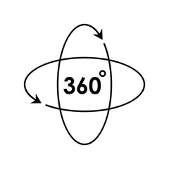 360 degree icon on transparent background