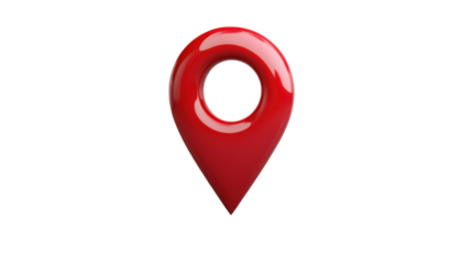 red pin pointer isolated on white background 