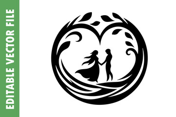 valentines day couple silhouette