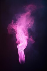 Obraz premium Pink and purple smoke plume against dark background.