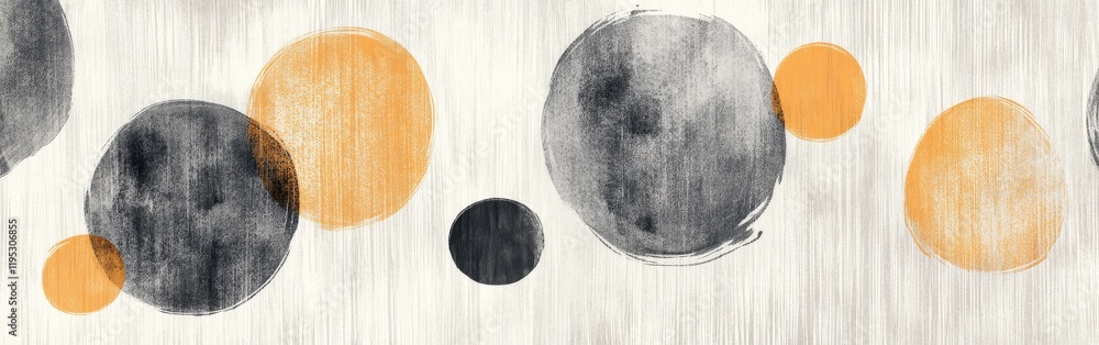 Poster elegant muted gray and orange pencil strokes create a dynamic abstract composition on textured backg