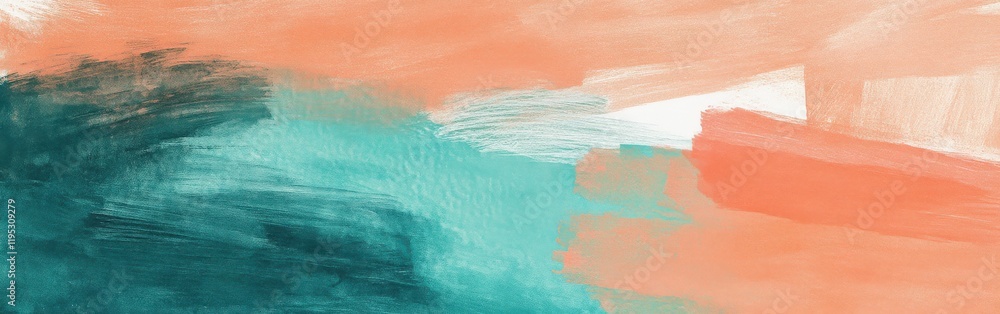 Aufkleber abstract pencil strokes create a vibrant blend of coral and teal, emphasizing depth and movement in 