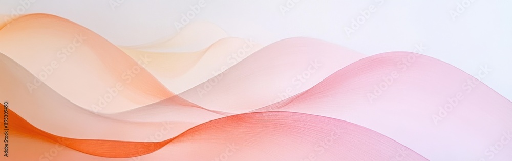 Poster Abstract arcs of pastel pencil strokes create a flowing sense of movement across a light background in a contemporary style