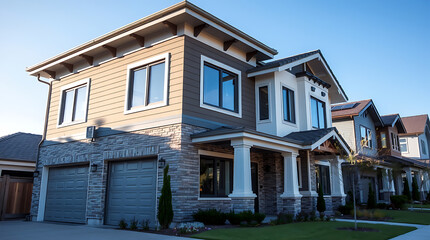 Obraz premium Luxury Modern Home Exterior: Stunning Architectural Design and Landscaping