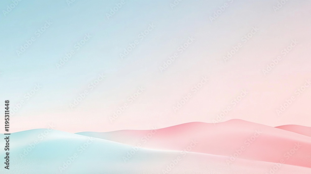 Poster soothing gradient background transitioning from soft pink to light blue tones creating a serene atmo