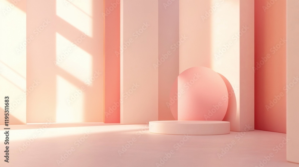Aufkleber sleek abstract composition featuring soft geometry and gentle light in a minimalist setting