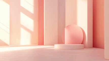 Sleek abstract composition featuring soft geometry and gentle light in a minimalist setting