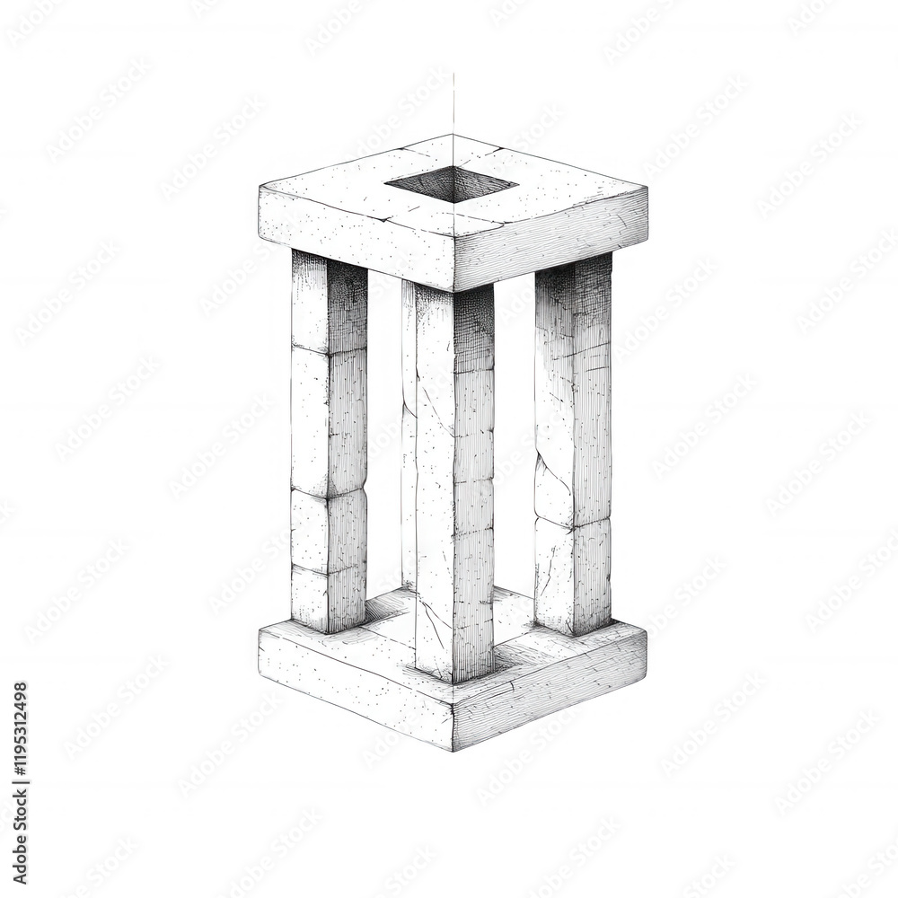 Aufkleber stylish modern column structure with intricate design and clean lines., isolated on a transparent ba