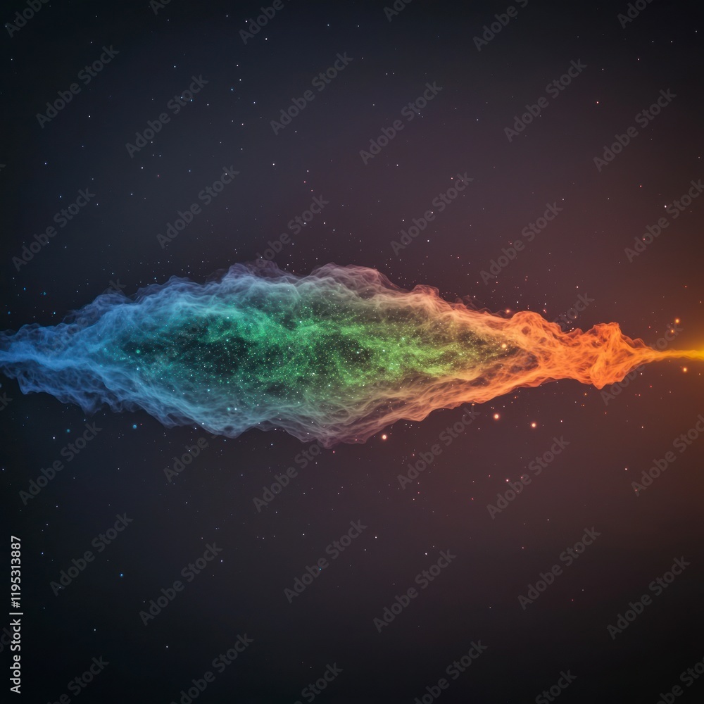Poster cosmic nebula glowing particle wave abstract background