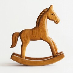 Classic wooden rocking horse toy designed for playful childhood moments in a cozy indoor setting