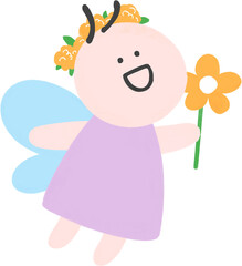 Fairy with Flower and Wings