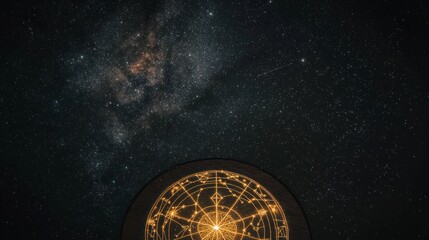Naklejka premium Mystic Night Sky Astrology Zodiac Stars Constellations Universe Background
