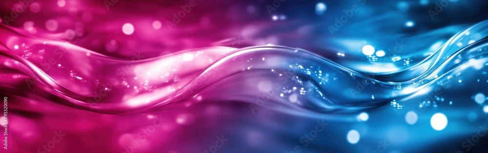 Poster vibrant magenta and electric blue waves flow seamlessly in a dazzling display of color and light