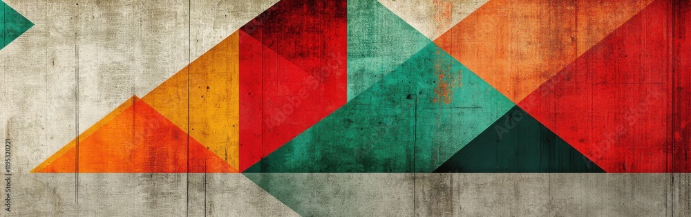 Fototapete Vivid geometric abstract patterns in rich colors create a dynamic visual experience on a textured background