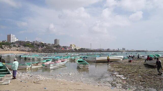 Mogadishu harbor in Somalia East Africa