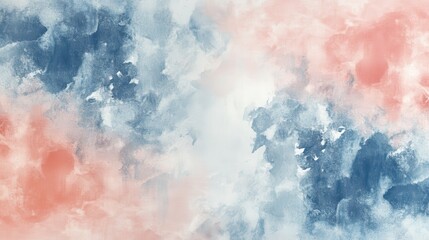 Obraz premium Minimalist artwork featuring soft pencil strokes in muted tones of blue and coral during a serene afternoon