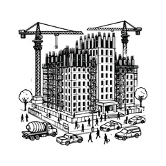 Fototapeta premium Building Construction. Modern Marvels Architectural Wonders in Progress