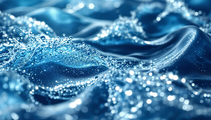 close-up view of water with its dynamic motion. The water appears as waves moving