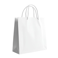 Blank White Paper Shopping Bag Mockup Isolated on Black Background Perfect for Branding and Packaging Design Presentations