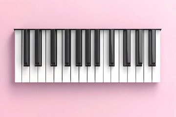 Pink Piano Keys 3D Illustration