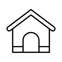 dog house icon, dog house line art - simple line art of dog house, perfect for dog house logos and icons and themed design 