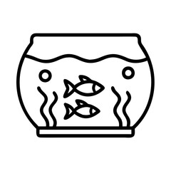 fish tank decoration icon, fish tank decoration line art - simple line art of fish tank decoration, perfect for fish tank decoration logos and icons and themed design 