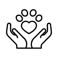 Obraz premium pet adoption icon, pet adoption line art - simple line art of pet adoption, perfect for pet adoption logos and icons and themed design 