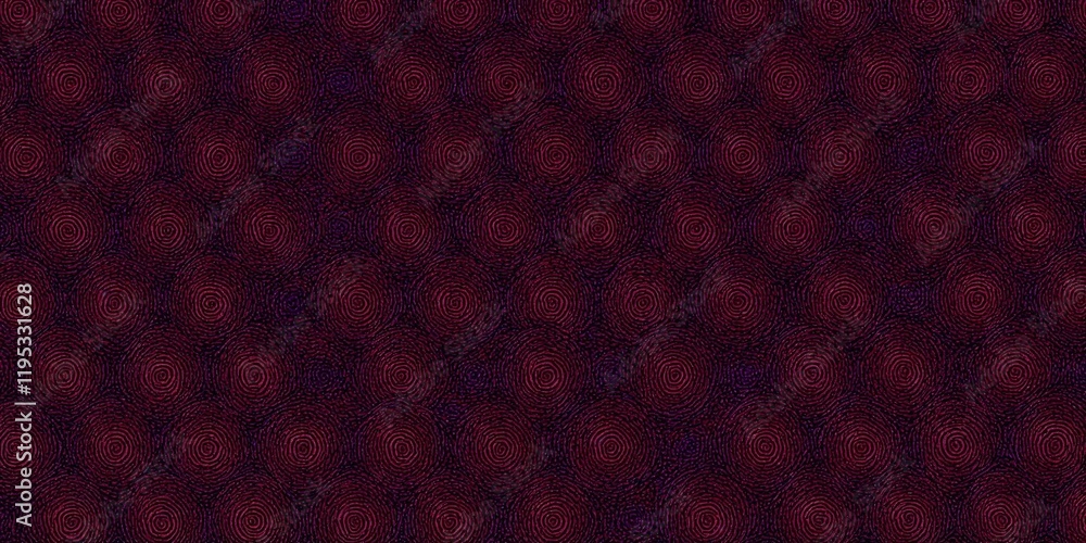 Poster purple background with a pattern of circles. the circles are of different sizes and are scattered th