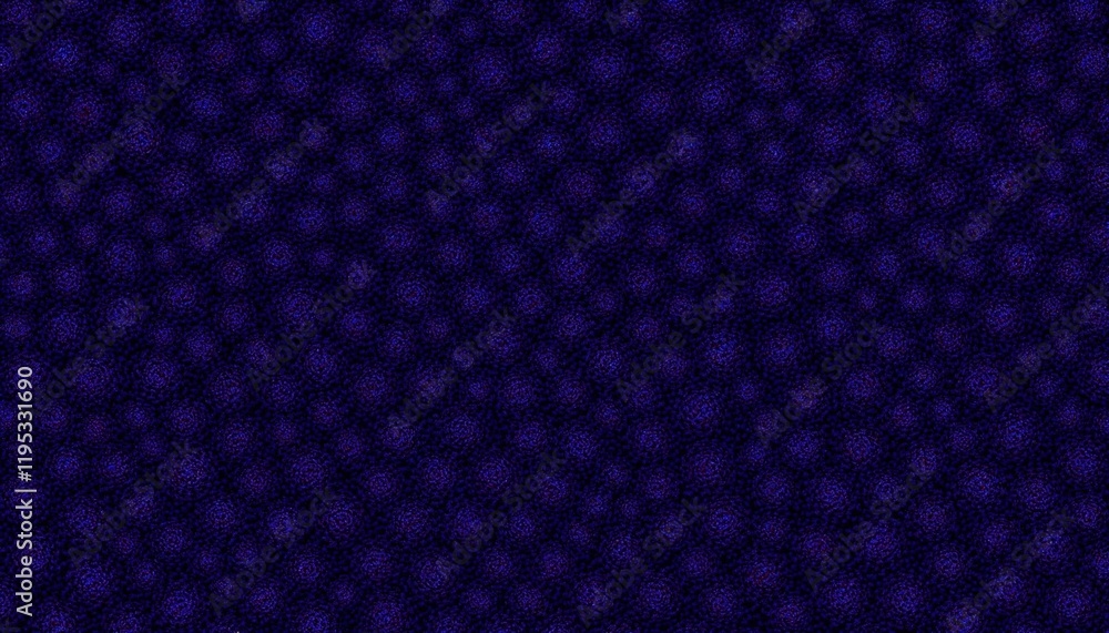 Poster blue background with many small dots. the dots are purple and are scattered throughout the backgroun