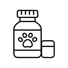 pet medication bottle icon, pet medication bottle line art - simple line art of pet medication bottle, perfect for pet medication bottle logos and icons and themed design 