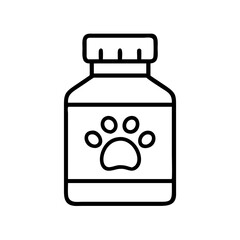 pet medication bottle icon, pet medication bottle line art - simple line art of pet medication bottle, perfect for pet medication bottle logos and icons and themed design 