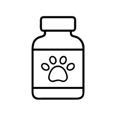 Obraz premium pet medication bottle icon, pet medication bottle line art - simple line art of pet medication bottle, perfect for pet medication bottle logos and icons and themed design 