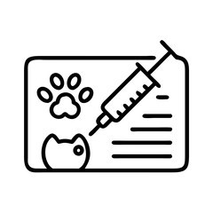 pet vaccination card icon, pet vaccination card line art - simple line art of pet vaccination card, perfect for pet vaccination card logos and icons and themed design 