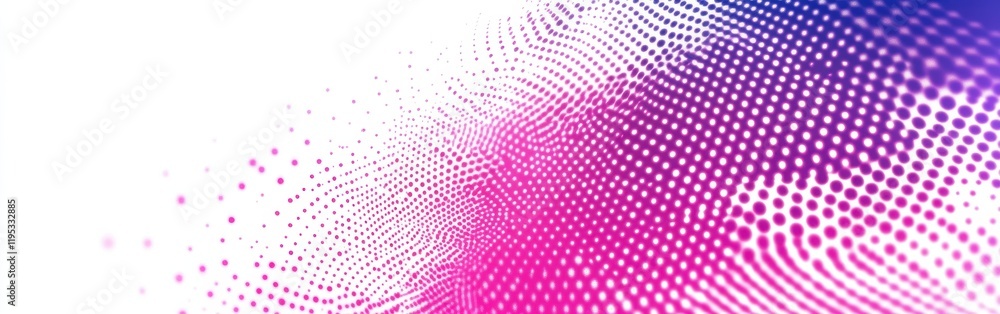 Poster vibrant pink halftone gradient blends smoothly into a cool blue background creating a modern abstrac