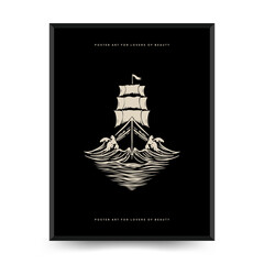 Underwater world, ocean, sea, fish and shells vertical flyer or poster template. Modern trendy Matisse minimal style.