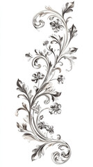 Fototapeta premium a floral pattern consisting of delicate flowers and flowing vine shapes. The design exudes elegance with swirling lines and intricate details.