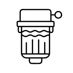 aquarium filter icon, aquarium filter line art - simple line art of aquarium filter, perfect for aquarium filter logos and icons and themed design 
