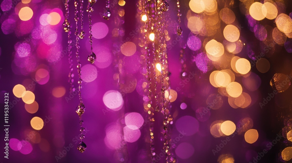 Aufkleber dramatic background with shimmering lights creating a magical atmosphere in vibrant purples and gold