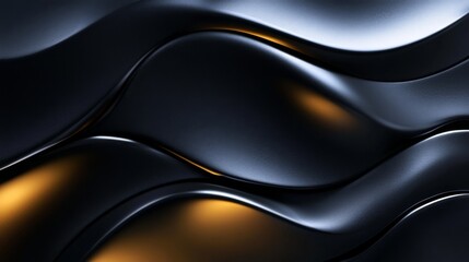Fototapeta premium Dark Metallic Abstract Waves Graphic Design
